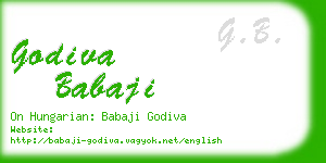 godiva babaji business card
